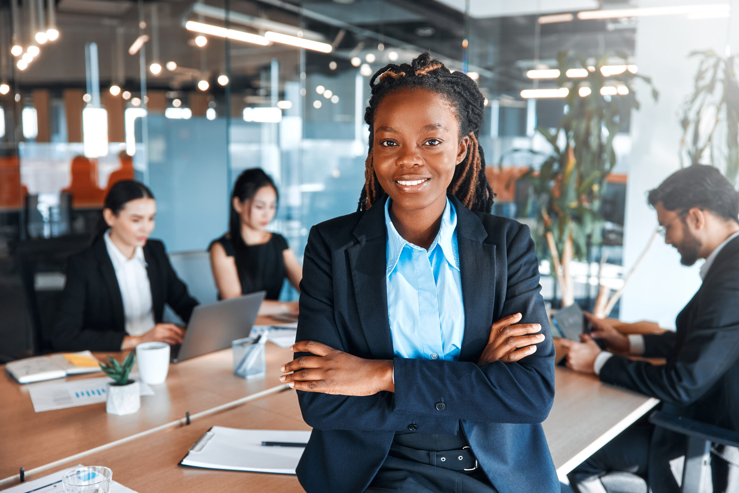 business team working in office